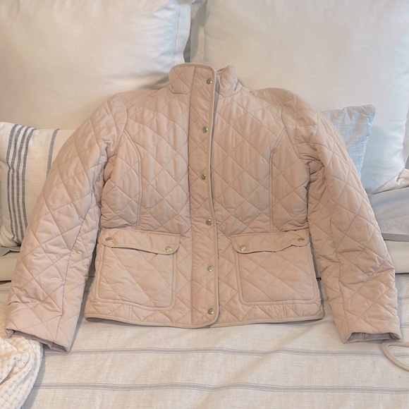 J.Crew Blush & Gold Quilted Coat